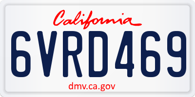 CA license plate 6VRD469