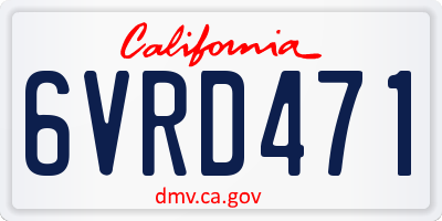 CA license plate 6VRD471