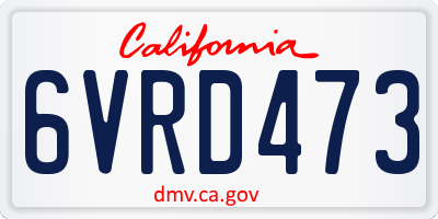 CA license plate 6VRD473