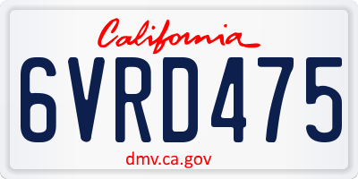 CA license plate 6VRD475