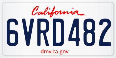 CA license plate 6VRD482