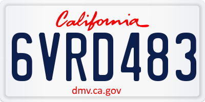 CA license plate 6VRD483