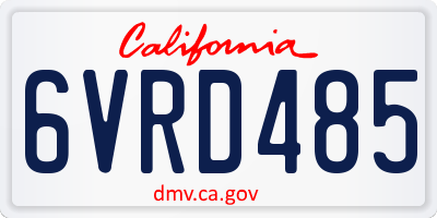 CA license plate 6VRD485