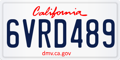CA license plate 6VRD489