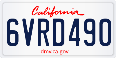 CA license plate 6VRD490