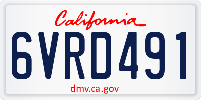 CA license plate 6VRD491
