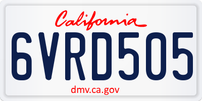 CA license plate 6VRD505
