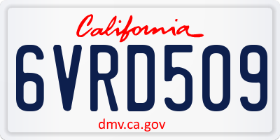 CA license plate 6VRD509