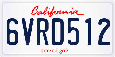 CA license plate 6VRD512