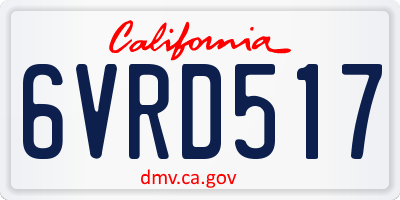 CA license plate 6VRD517