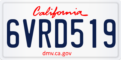 CA license plate 6VRD519