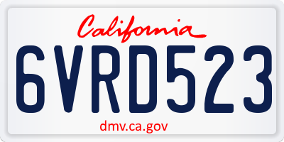 CA license plate 6VRD523
