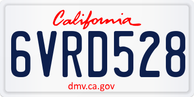 CA license plate 6VRD528