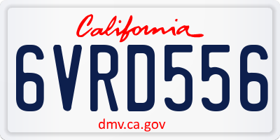 CA license plate 6VRD556