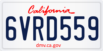 CA license plate 6VRD559