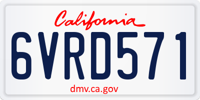 CA license plate 6VRD571