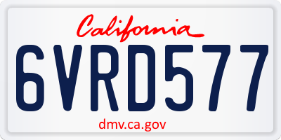 CA license plate 6VRD577