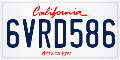 CA license plate 6VRD586