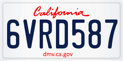 CA license plate 6VRD587