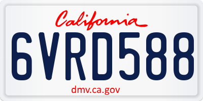 CA license plate 6VRD588