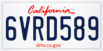 CA license plate 6VRD589