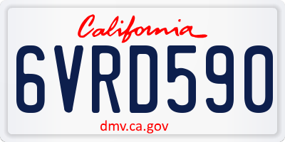 CA license plate 6VRD590