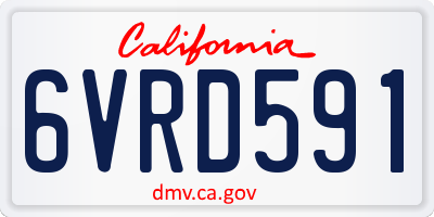 CA license plate 6VRD591