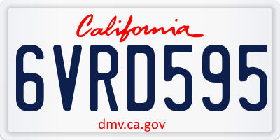 CA license plate 6VRD595