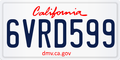 CA license plate 6VRD599
