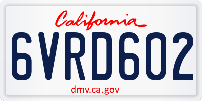 CA license plate 6VRD602