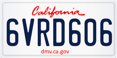 CA license plate 6VRD606