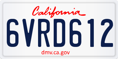CA license plate 6VRD612