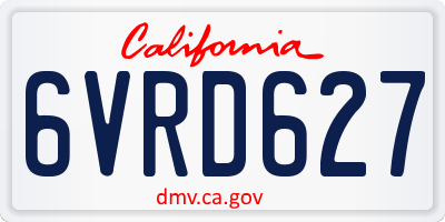 CA license plate 6VRD627