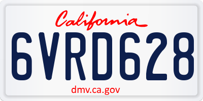 CA license plate 6VRD628
