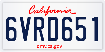 CA license plate 6VRD651