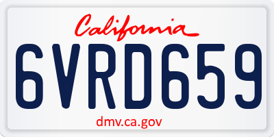 CA license plate 6VRD659