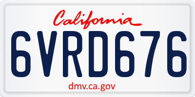 CA license plate 6VRD676