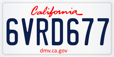 CA license plate 6VRD677