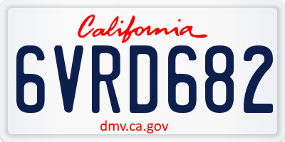 CA license plate 6VRD682
