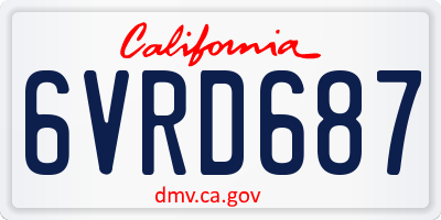 CA license plate 6VRD687