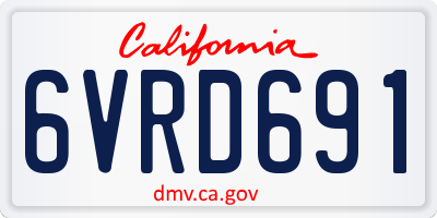 CA license plate 6VRD691