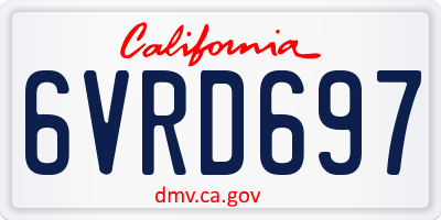 CA license plate 6VRD697