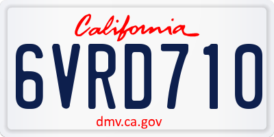 CA license plate 6VRD710