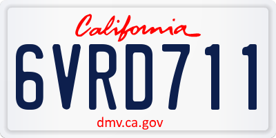 CA license plate 6VRD711