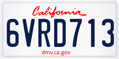 CA license plate 6VRD713