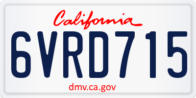 CA license plate 6VRD715