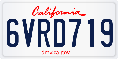 CA license plate 6VRD719