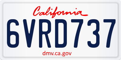 CA license plate 6VRD737