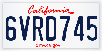 CA license plate 6VRD745