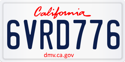 CA license plate 6VRD776